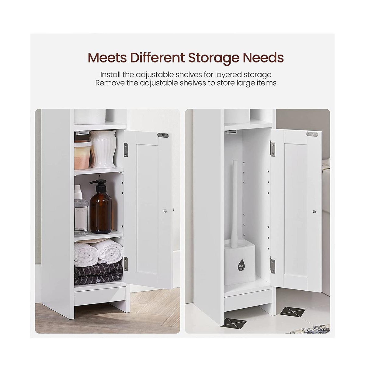 Slickblue Small Bathroom Storage Corner Floor Cabinet With Doors And Shelves, Bathroom Storage Organizer