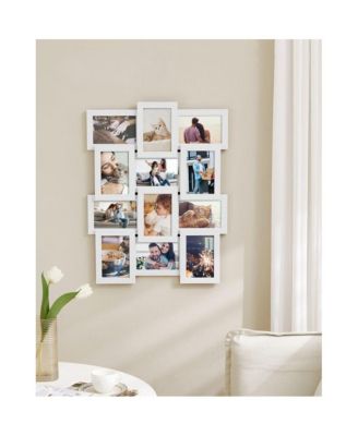 12-Opening Photo Collage Frame with Glass Cover for Multiple Picture Display