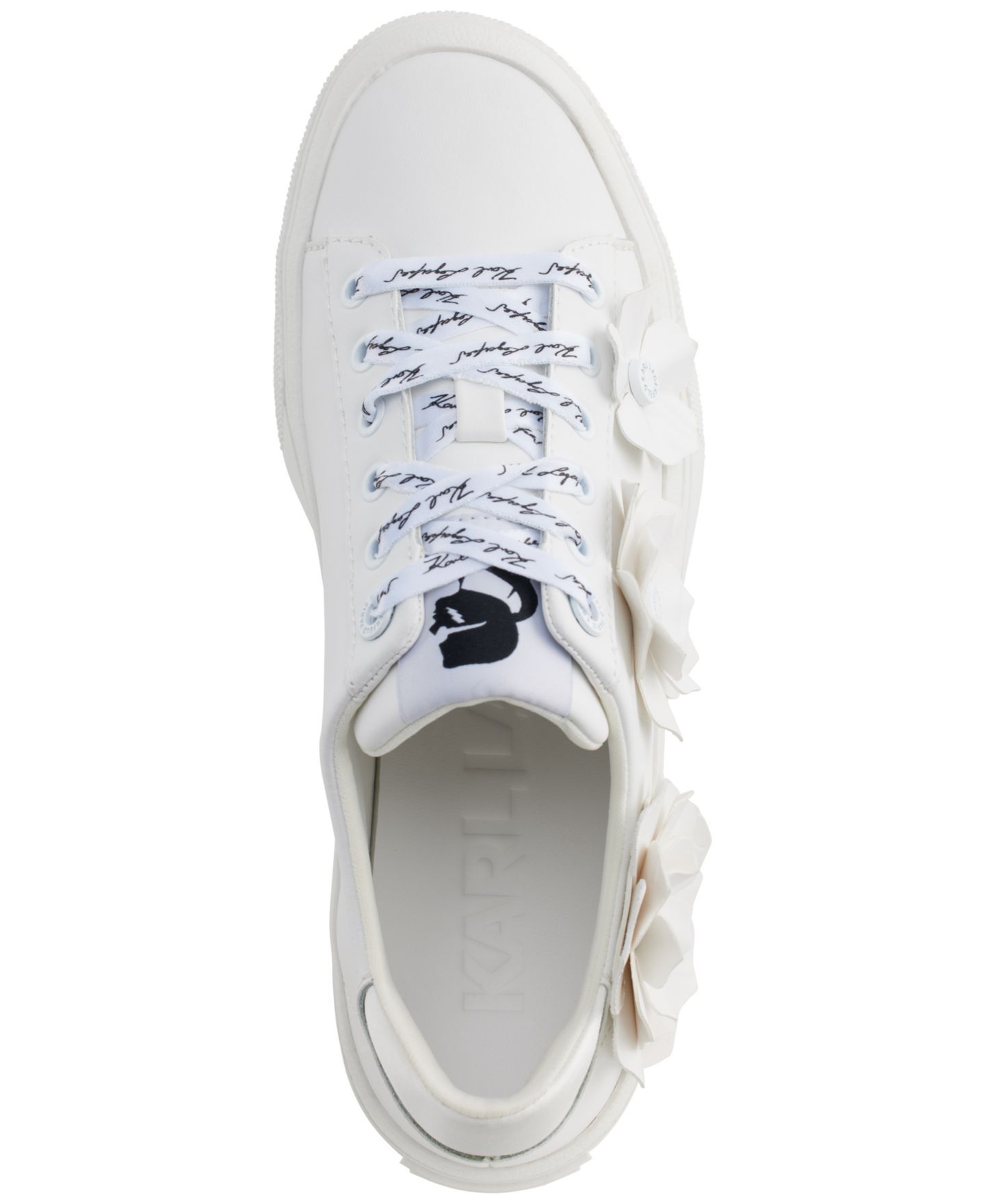 Женские кроссовки KARL LAGERFELD PARIS Georgia Lace-Up Embellished, цвет: Яркий белый — фото 4