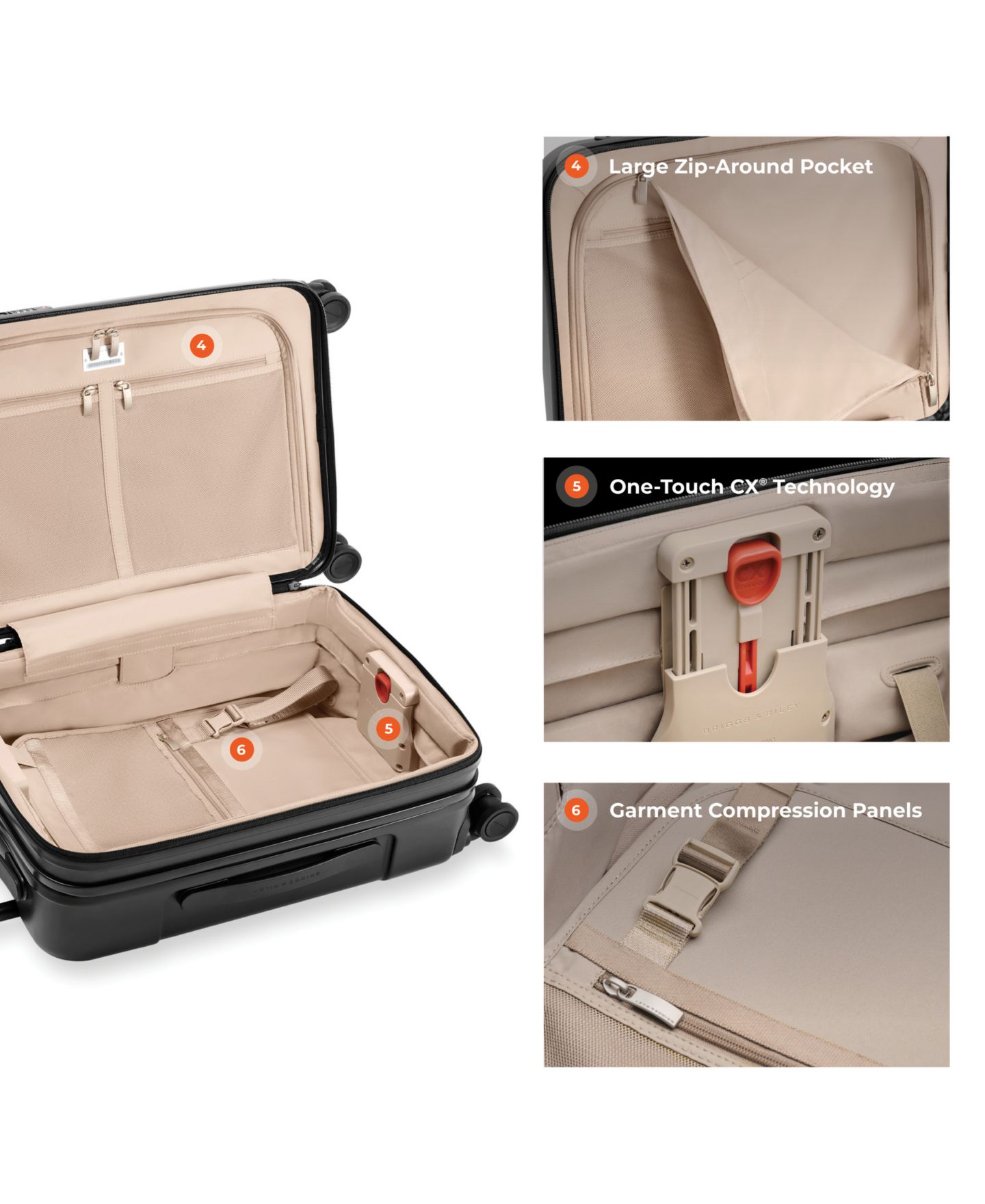 Чемодан Briggs & Riley Sympatico 3.0 Essential Carry-On Expandable Spinner, цвет: Чёрный — фото 5