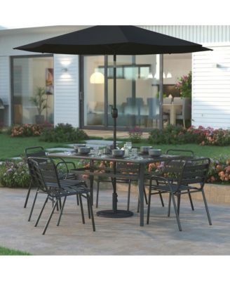 Keegan 19.25" Diameter Universal Sunburst Pattern Cement Patio Umbrella Base With Weatherproof Plastic Polymer Coating