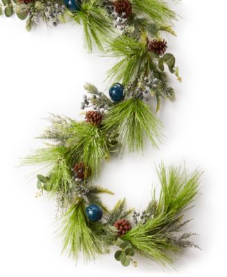 Macy's - Green Garland with Blue Berries