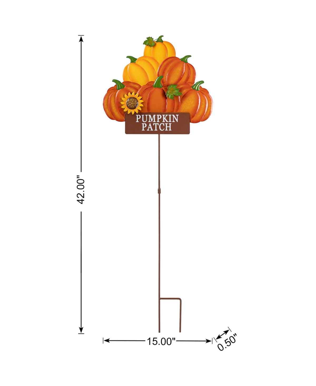 Shop Glitzhome 42"h Fall Metal Pumpkins Stack Yard Stake In Multi