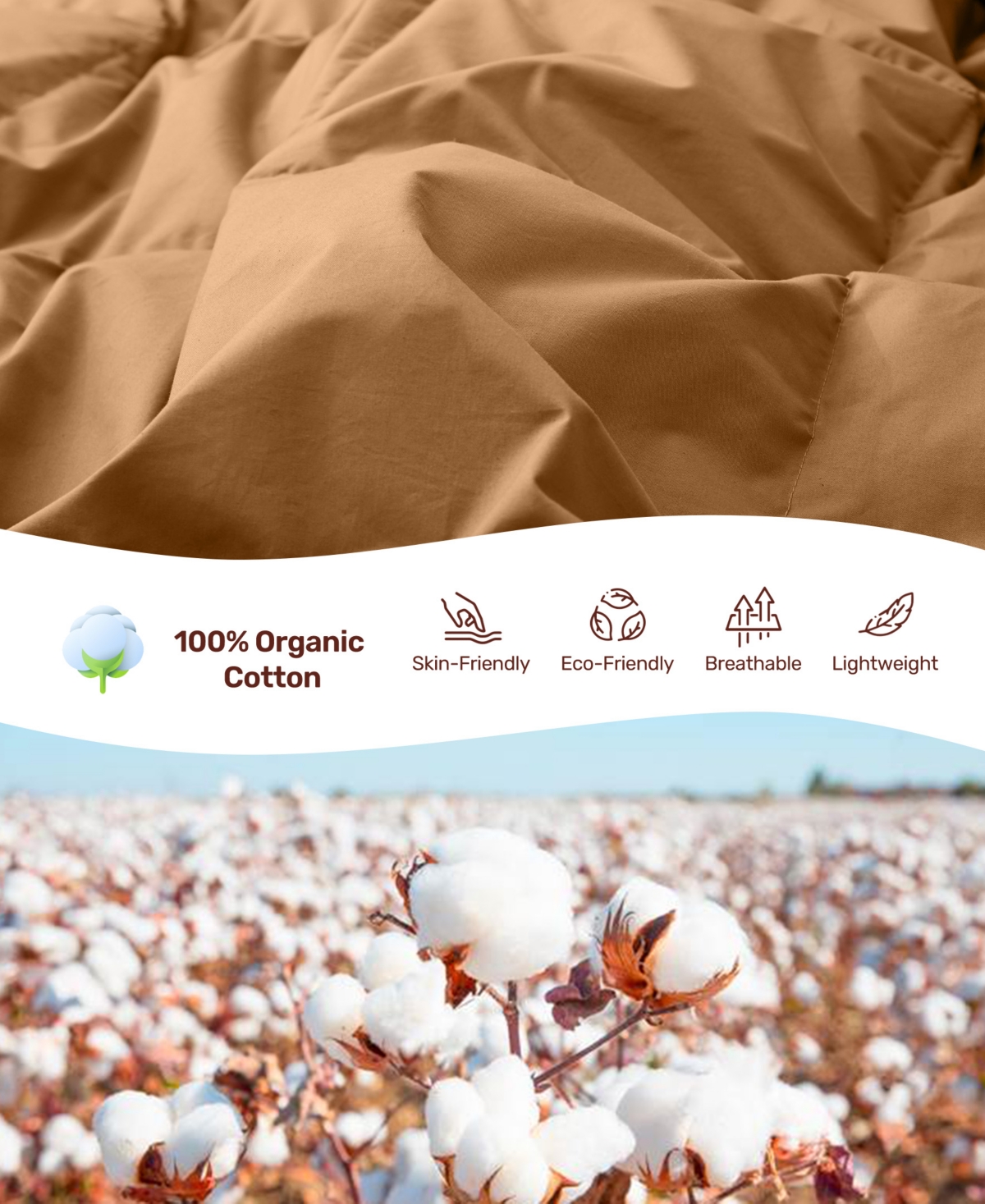 Unikome Cotton Goose Down Feather Fiber Comforter