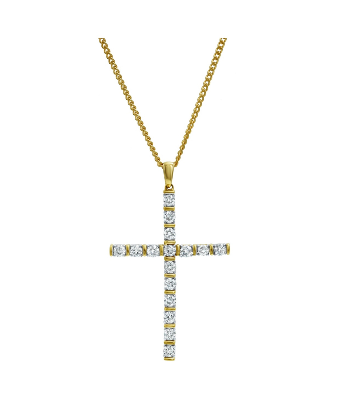 Kings Cross Ii Natural Round Cut Diamond Pendant (1.01 cttw) in 14k Yellow Gold for Women & Men - Yellow