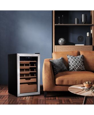 x Boveda 500-Count Electric Humidor – Stainless Steel, Temp Control, Spanish Cedar Shelves, Built-In Humidity System for Cigars