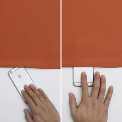 Hotel Living 2 Pack 100% Blackout Grommet Top Orange Spice Curtain Panels - 50 in. W x 45 in. L, Orange Spice