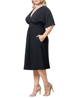 Plus Size Gia A-Line Midi Dress with Pockets