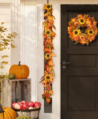 6ft Fall Maple Leaf and Sunflower Garland