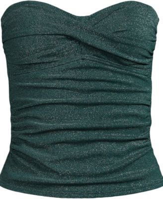 Women's Shine Wrap Bandeau Tankini Swimsuit Top