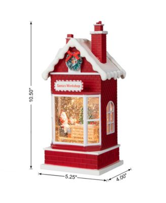 10.5"H Lighted Santa's Workshop Waterglobe