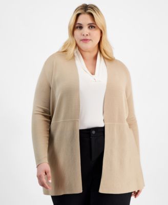 売れ筋商品|||アンクライン ニット&セーター アウター レディース Plus Size Napa Open-Front Cardigan Santorini Blue Anne Klein Plus Size Monterey Open-Front Cardigan - Macy's