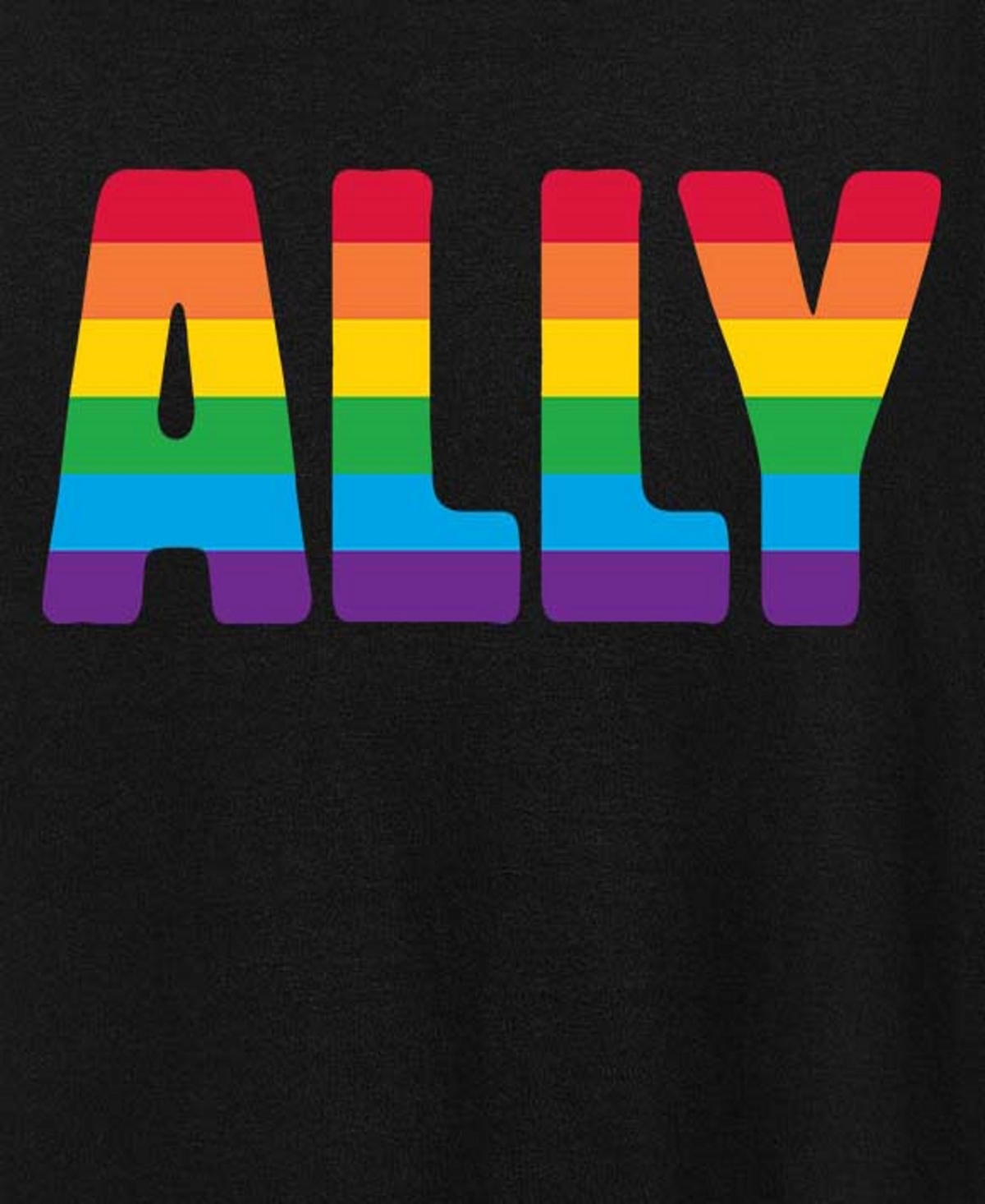 Hybrid Apparel Trendy Plus Size Pride Rainbow Ally Graphic T-shirt In Black