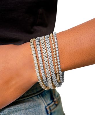 Diamond Three-Row Bracelet (4 ct. t.w.) in 14k White or Yellow Gold, 7-1/4"