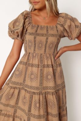 Soliel Puff Sleeve Midi Women's Dress