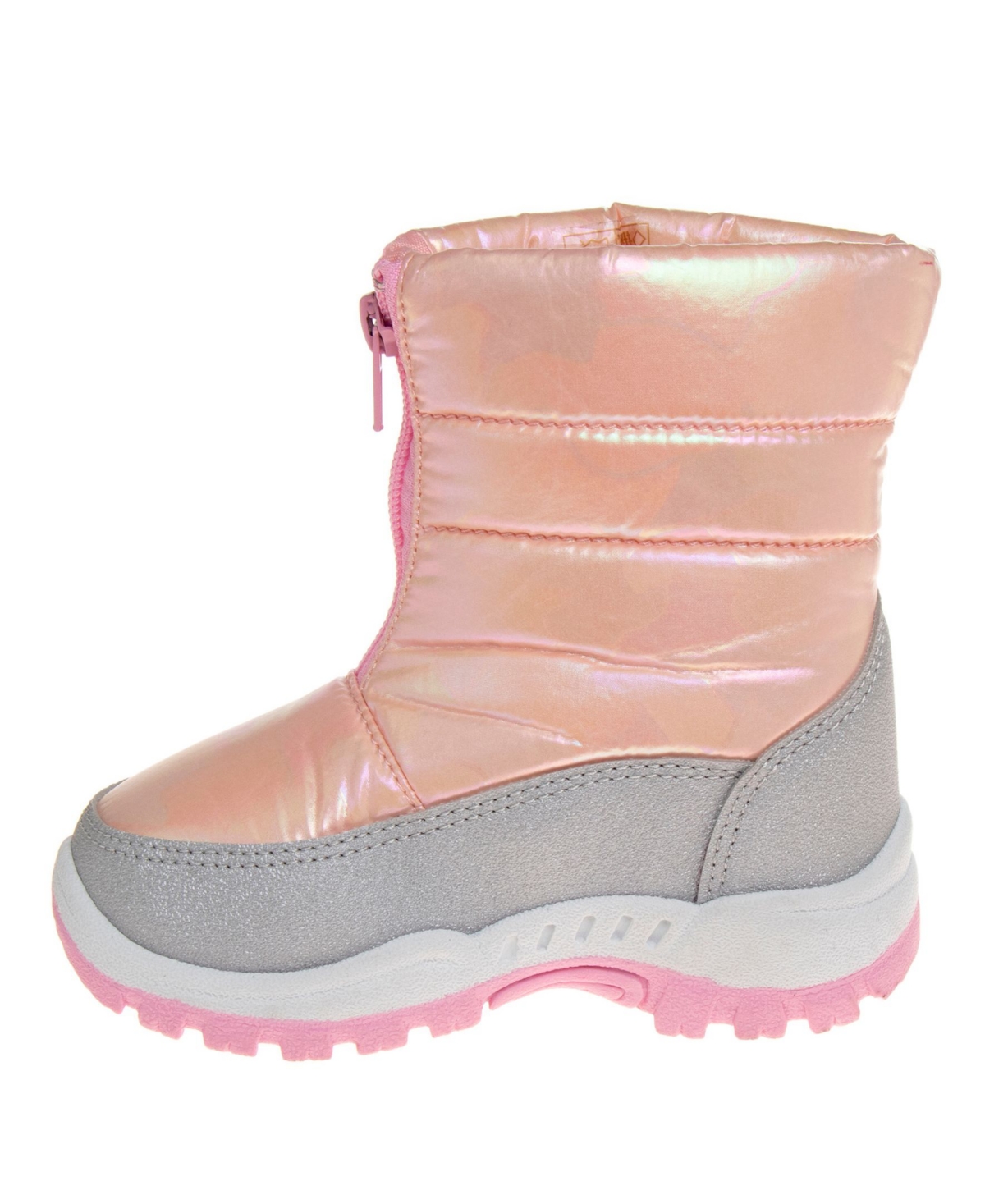 Shop Avalanche Little And Big Girls Slip-resistant Waterproof Snow Boots In Pink,silver