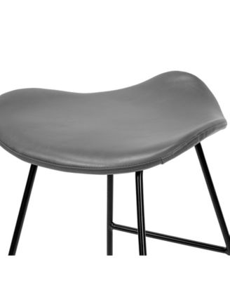 24" Aoi Polyester, Metal Counter Height Stool, Set of 2