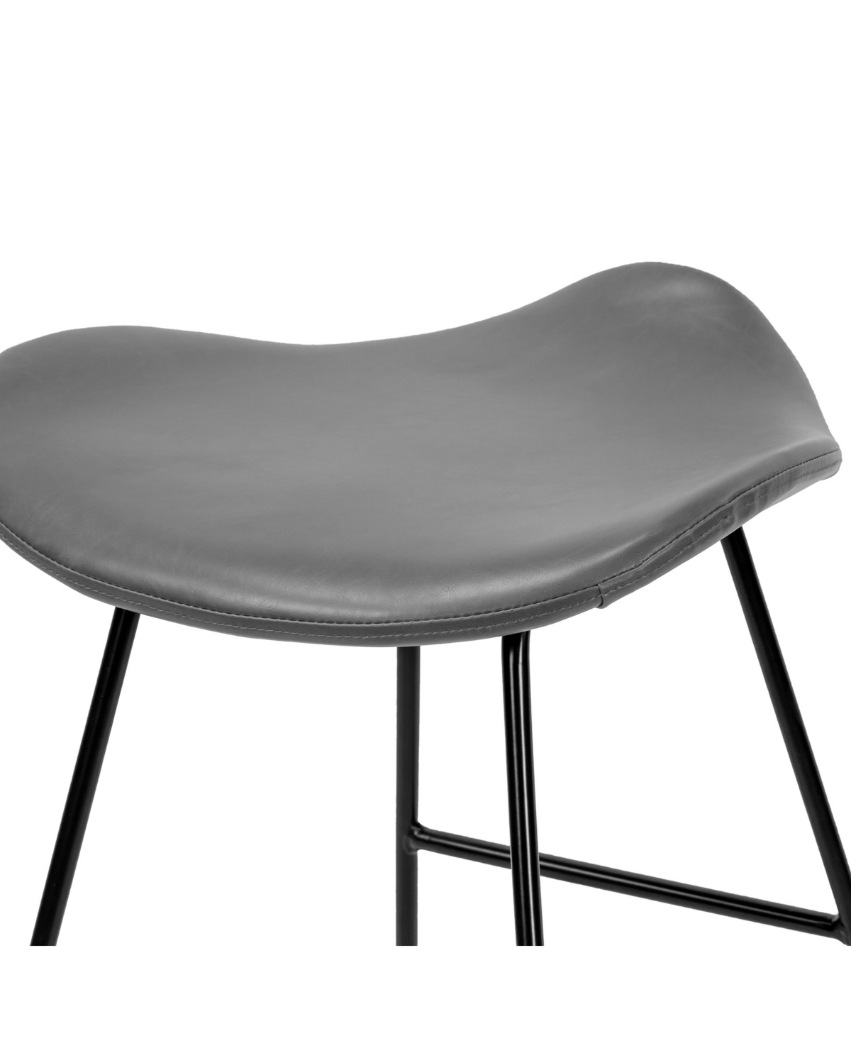 Glamour Home 24" Aoi Polyester, Metal Counter Height Stool, Set Of 2 In Grey