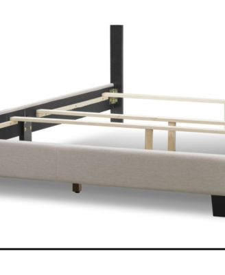 51.75 Arin Fabric, Rubberwood Queen Bed