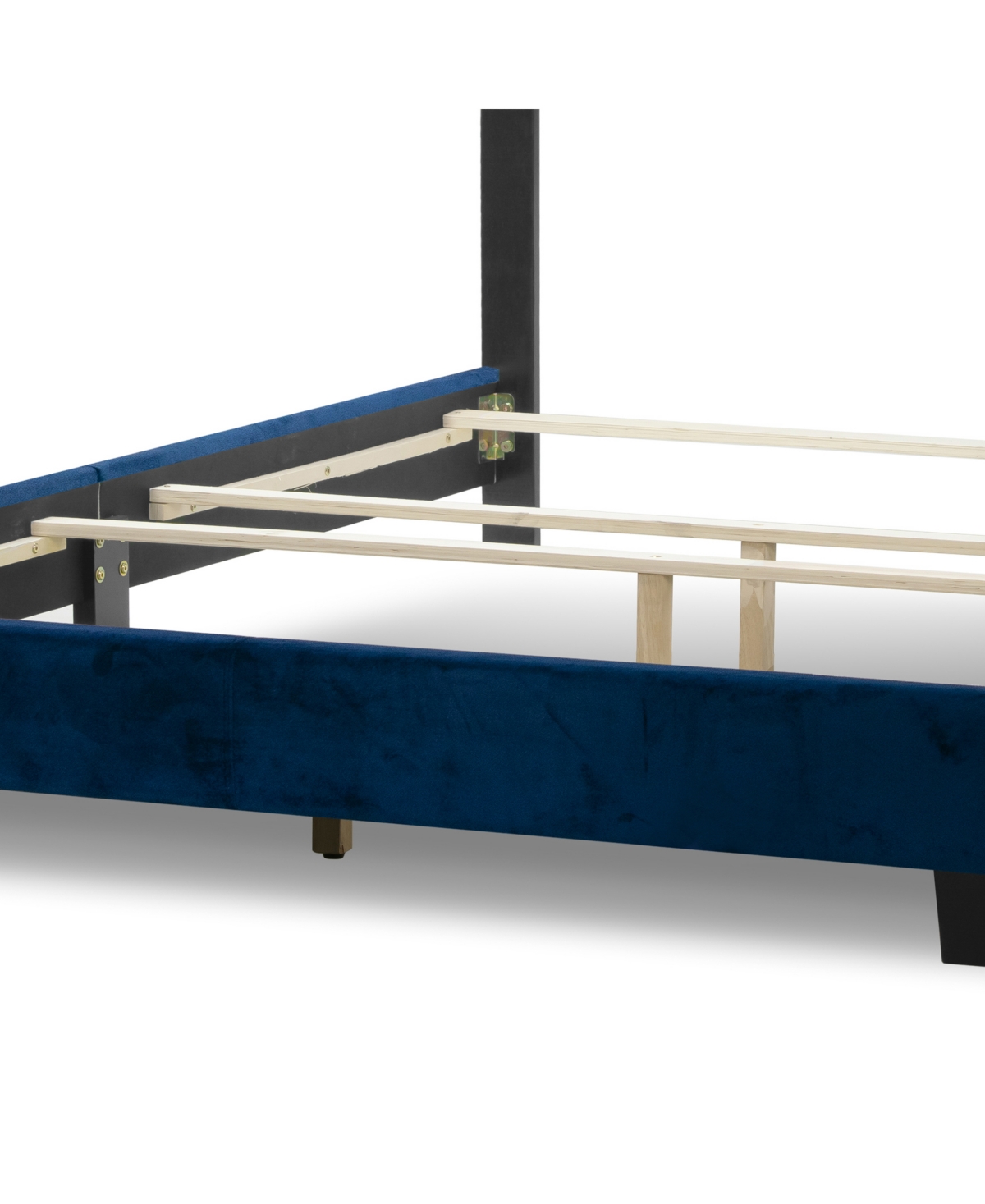 Glamour Home 49.38" Aria Fabric, Rubberwood Queen Bed In Navy