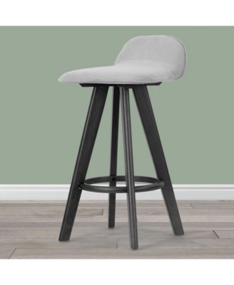 25.98" Asta Rubberwood, Fabric Counter Height Stool, Set of 2
