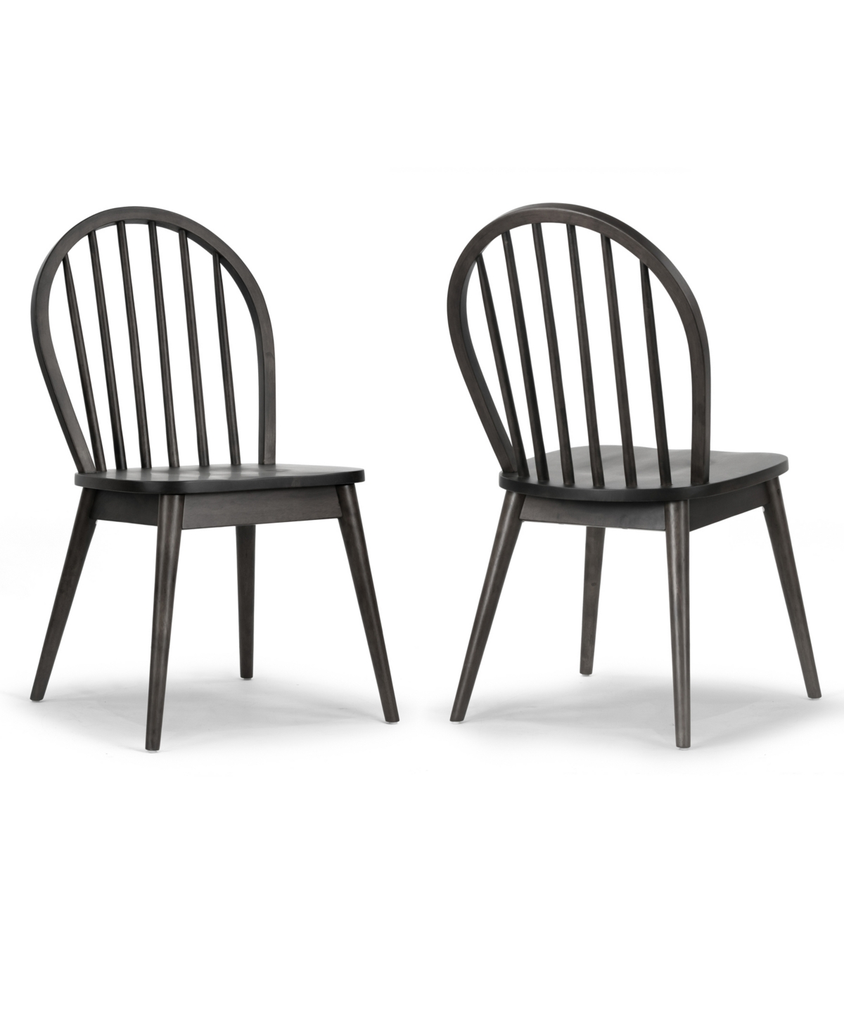 Shop Glamour Home 36.22" Astra Rubberwood Dining Chair, Set Of 2 In Black