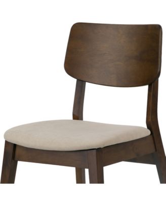 32.28" Astin Rubberwood, Fabric Dining Chair, Set of 2