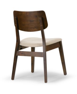 32.28" Astin Rubberwood, Fabric Dining Chair, Set of 2