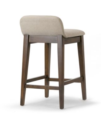 25" Atia Rubberwood, Fabric Counter Height Stool, Set of 2