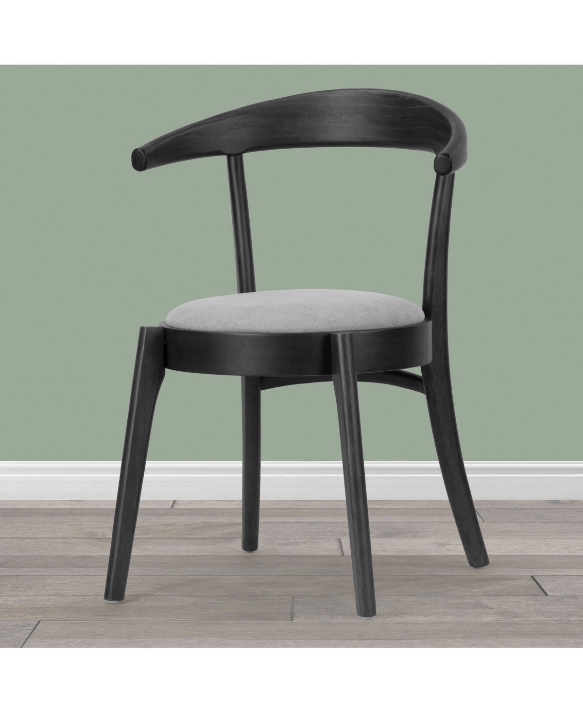 Glamour Home 29.92" Audra Rubberwood, Fabric Dining Chair, Set Of 2 In Grey