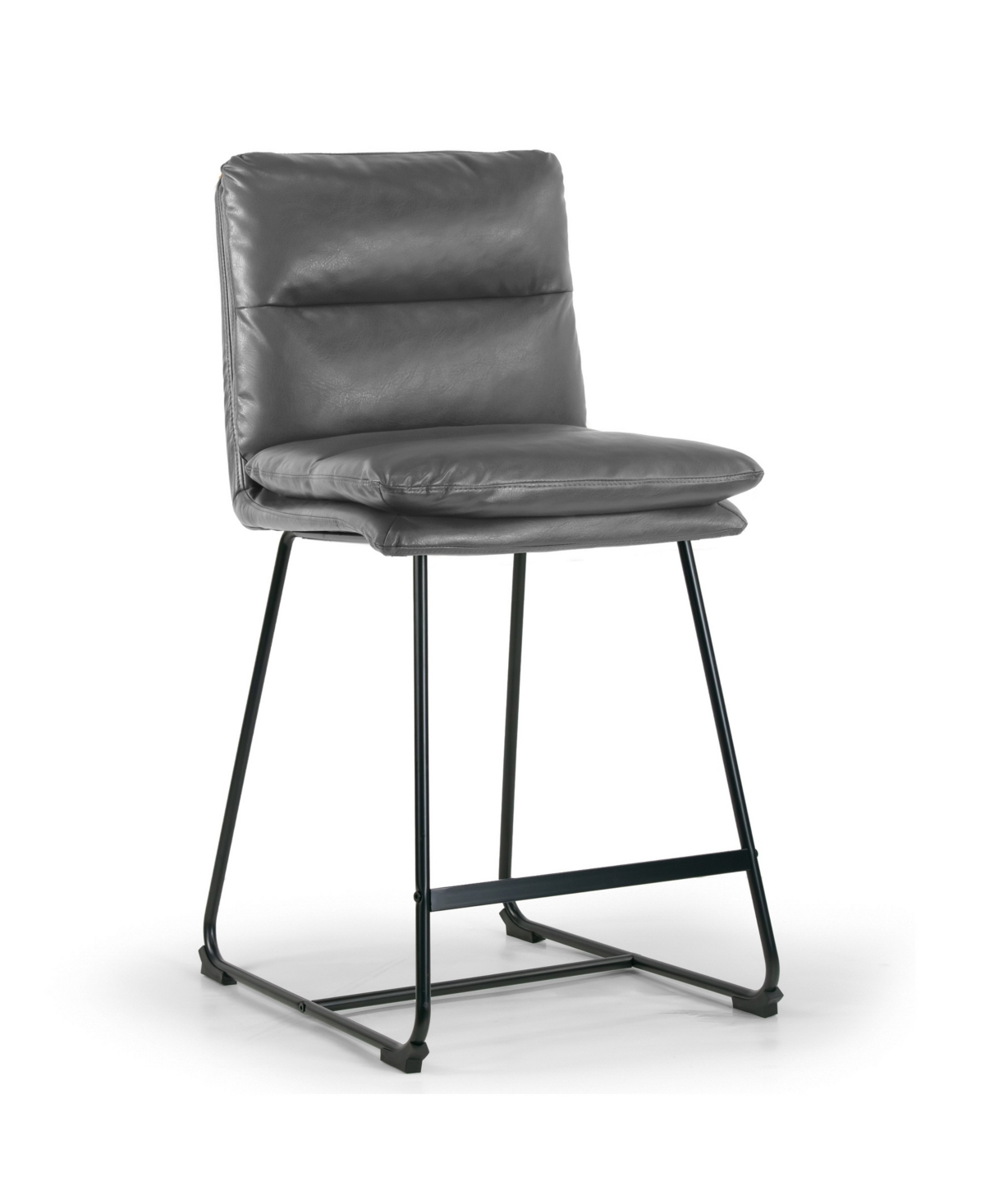 Glamour Home 26.5" Aulani Iron, Polyester Counter Height Stool, Set Of 2 In Grey