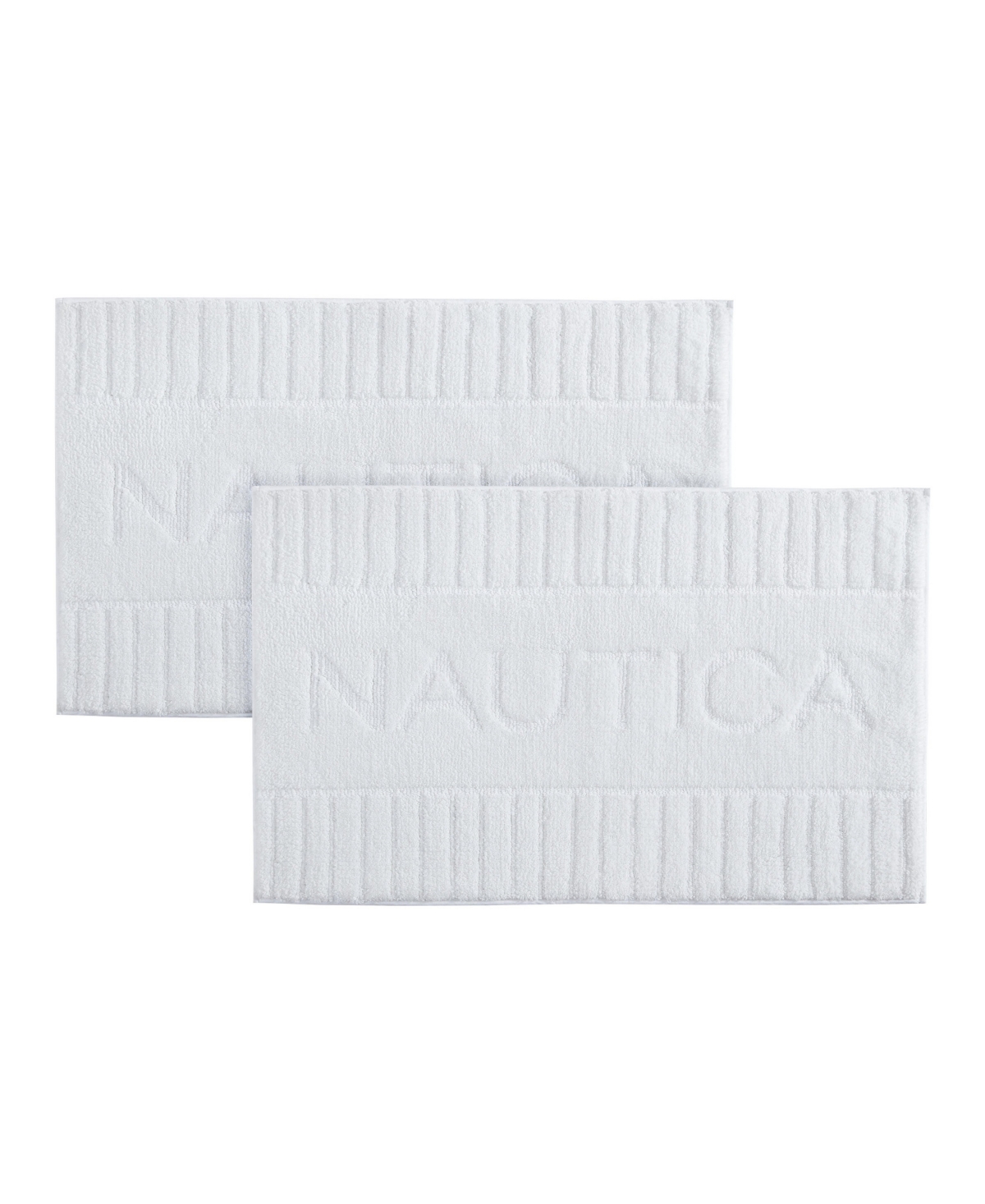 Shop Nautica Logo Knit 2 Piece Bath Rug Set, 20" X 32" In White