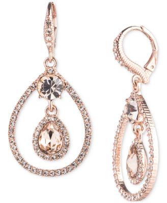 Givenchy - Pav&eacute; & Pear-Shape Crystal Orbital Drop Earrings