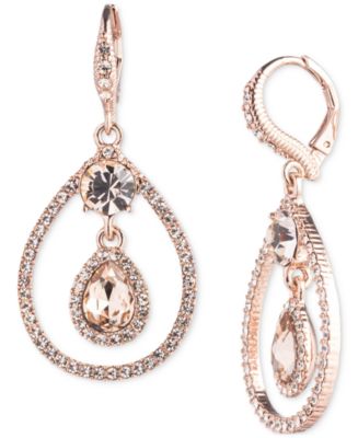 Givenchy Pavé & Pear-Shape Crystal Orbital Drop Earrings - Macy's