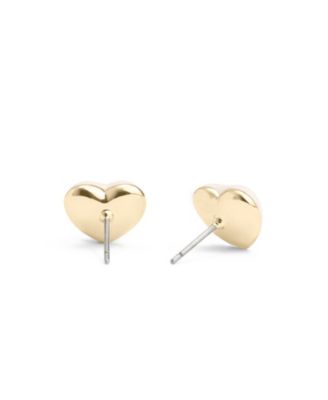White Signature Enamel Heart Stud Earrings