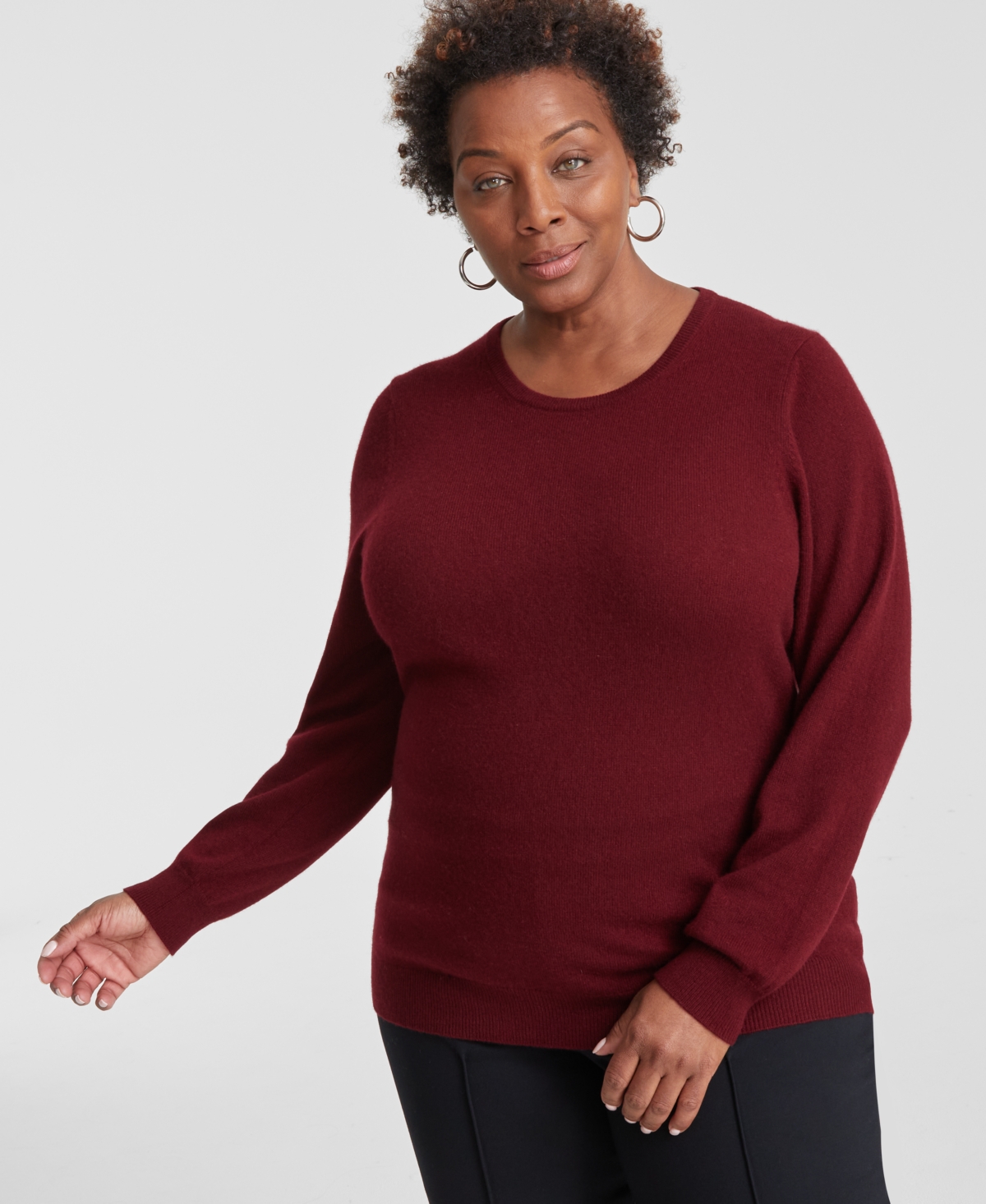 Charter Club Plus Size 100% Cashmere Crewneck Sweater, Created For Macy's In Crantini