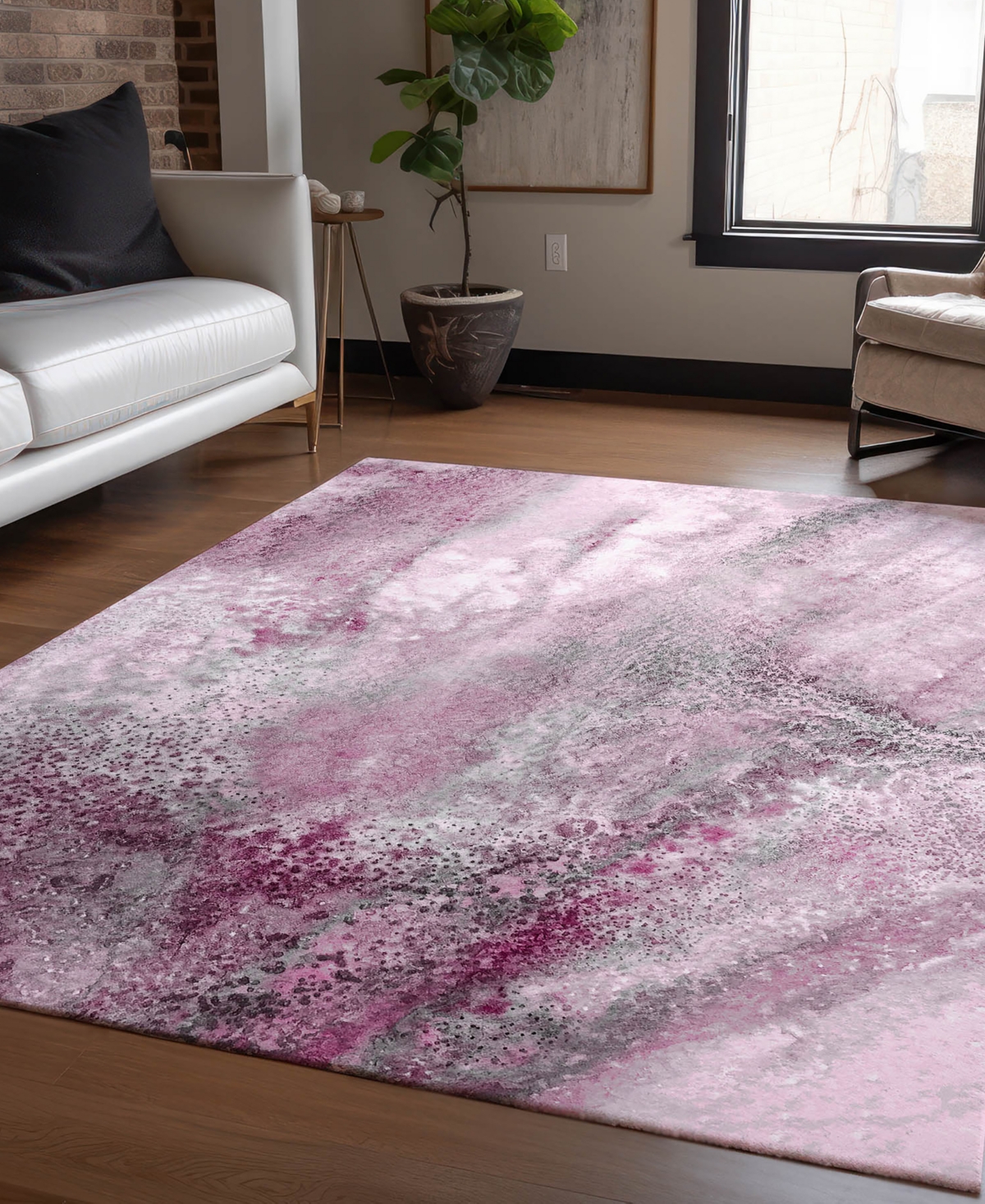 Addison Chantille Machine Washable Acn505 9'x12' Area Rug In Pink