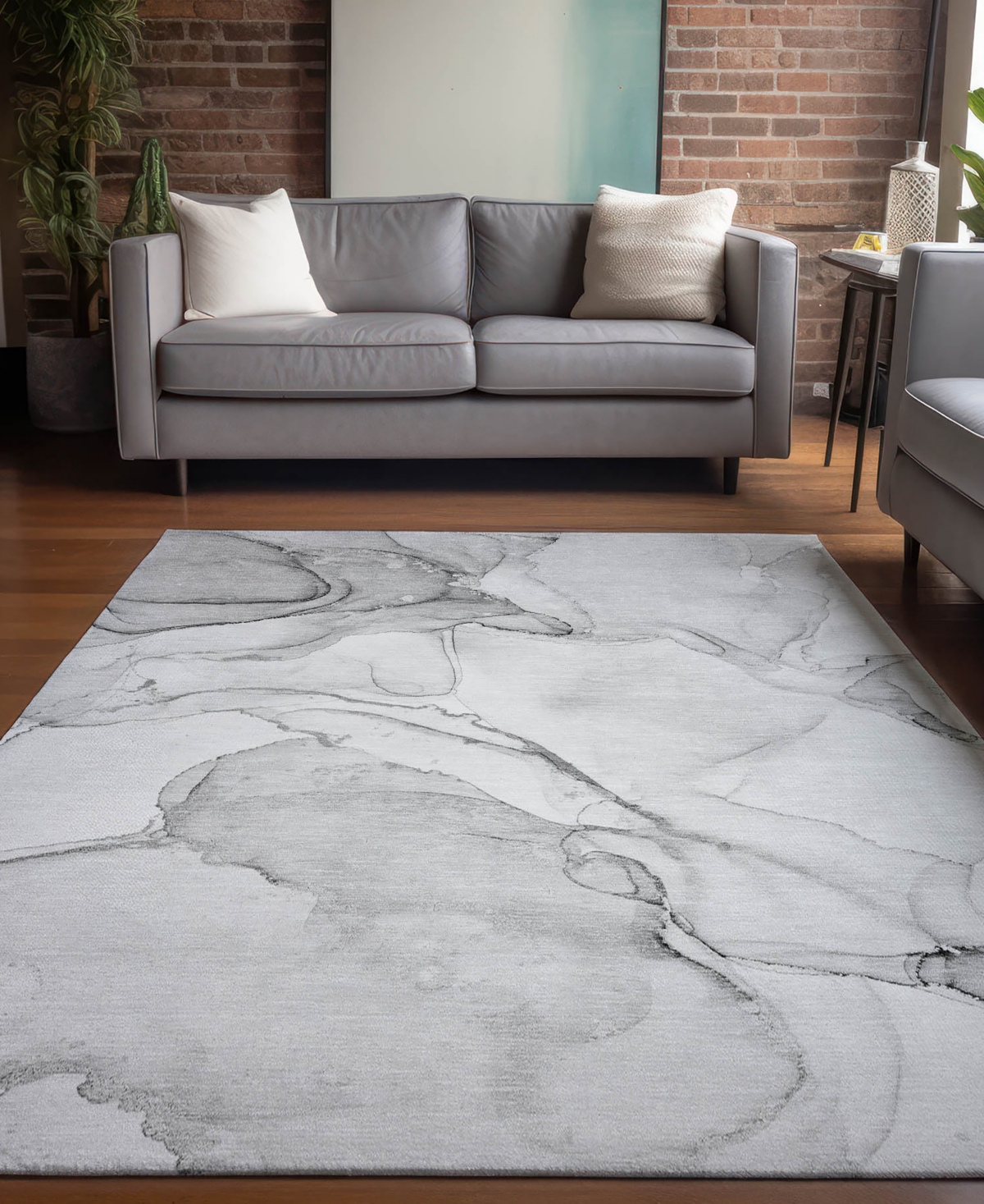 Addison Chantille Machine Washable Acn523 2'6x3'10 Area Rug In Silver