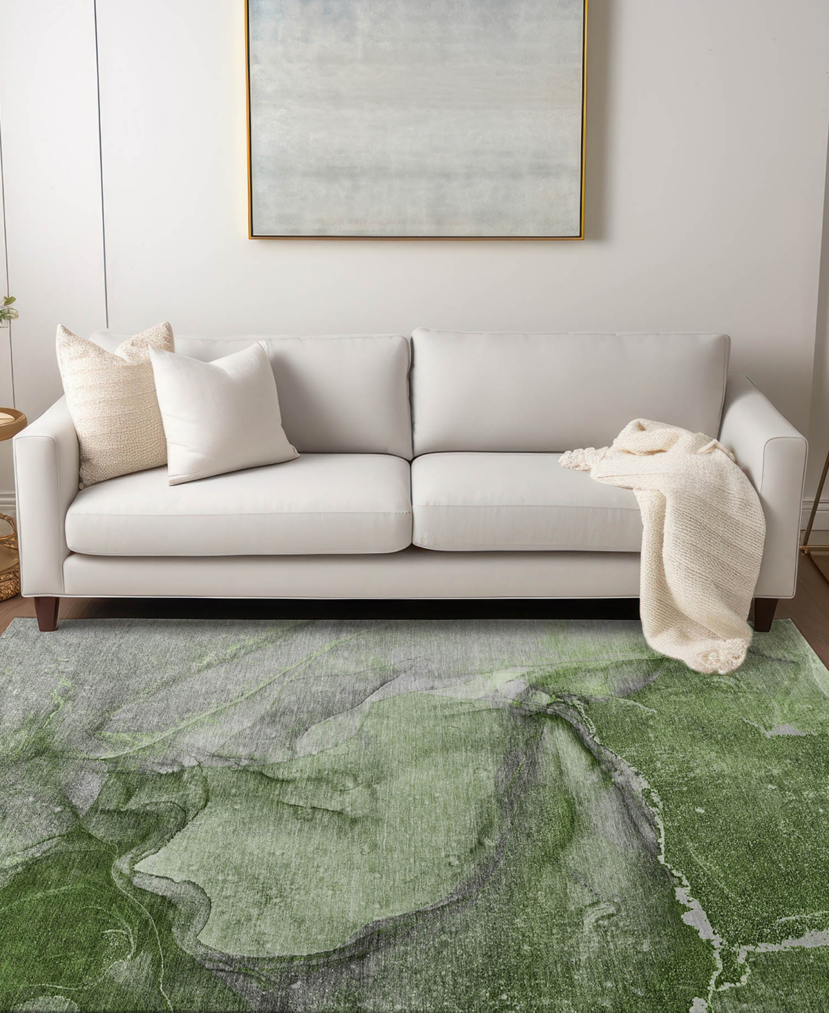Addison Chantille Machine Washable Acn524 2'6x3'10 Area Rug In Olive