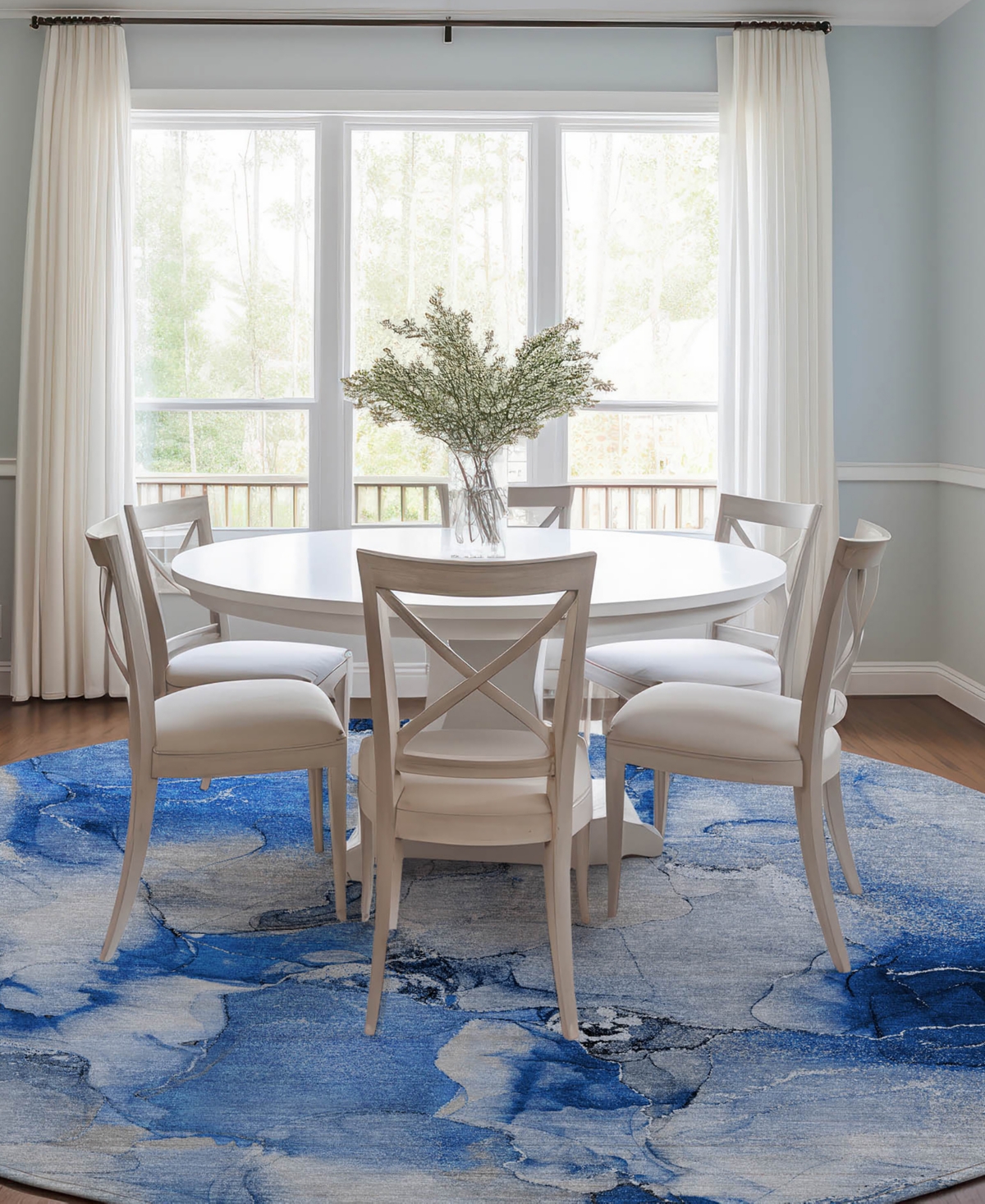 Addison Chantille Machine Washable Acn526 8'x8' Round Area Rug In Navy