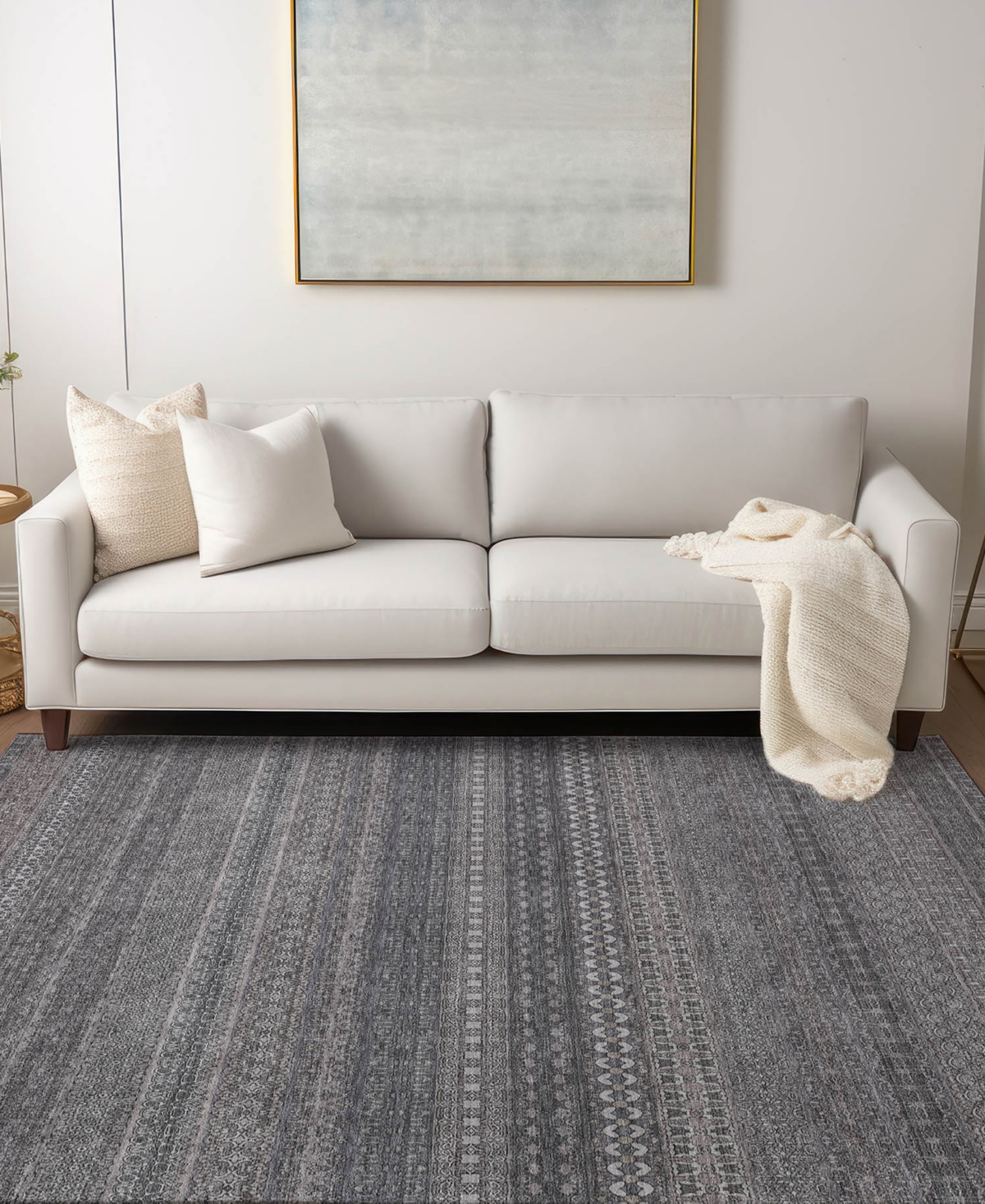 Addison Chantille Machine Washable Acn527 10'x14' Area Rug In Gray