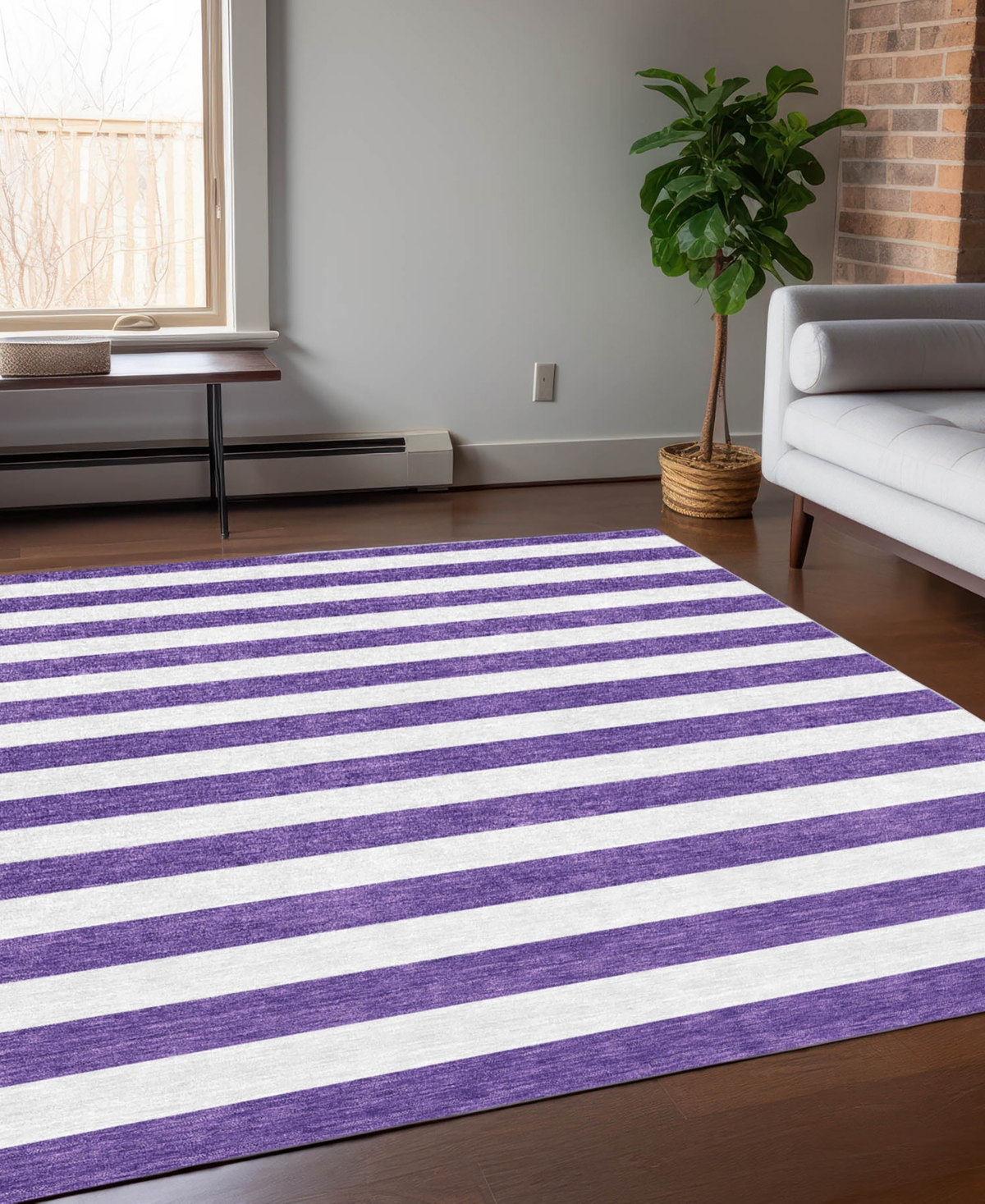 Addison Chantille Machine Washable Acn528 2'6x3'10 Area Rug In Purple