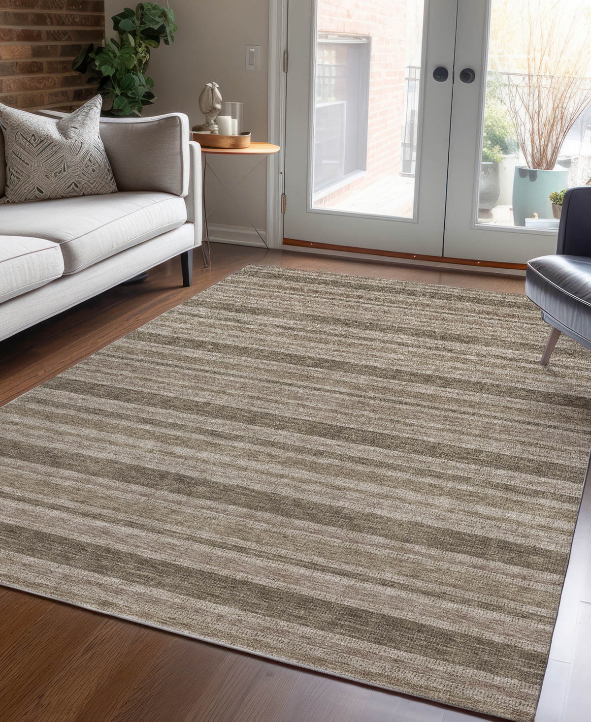Addison Chantille Machine Washable Acn531 10'x14' Area Rug In Taupe