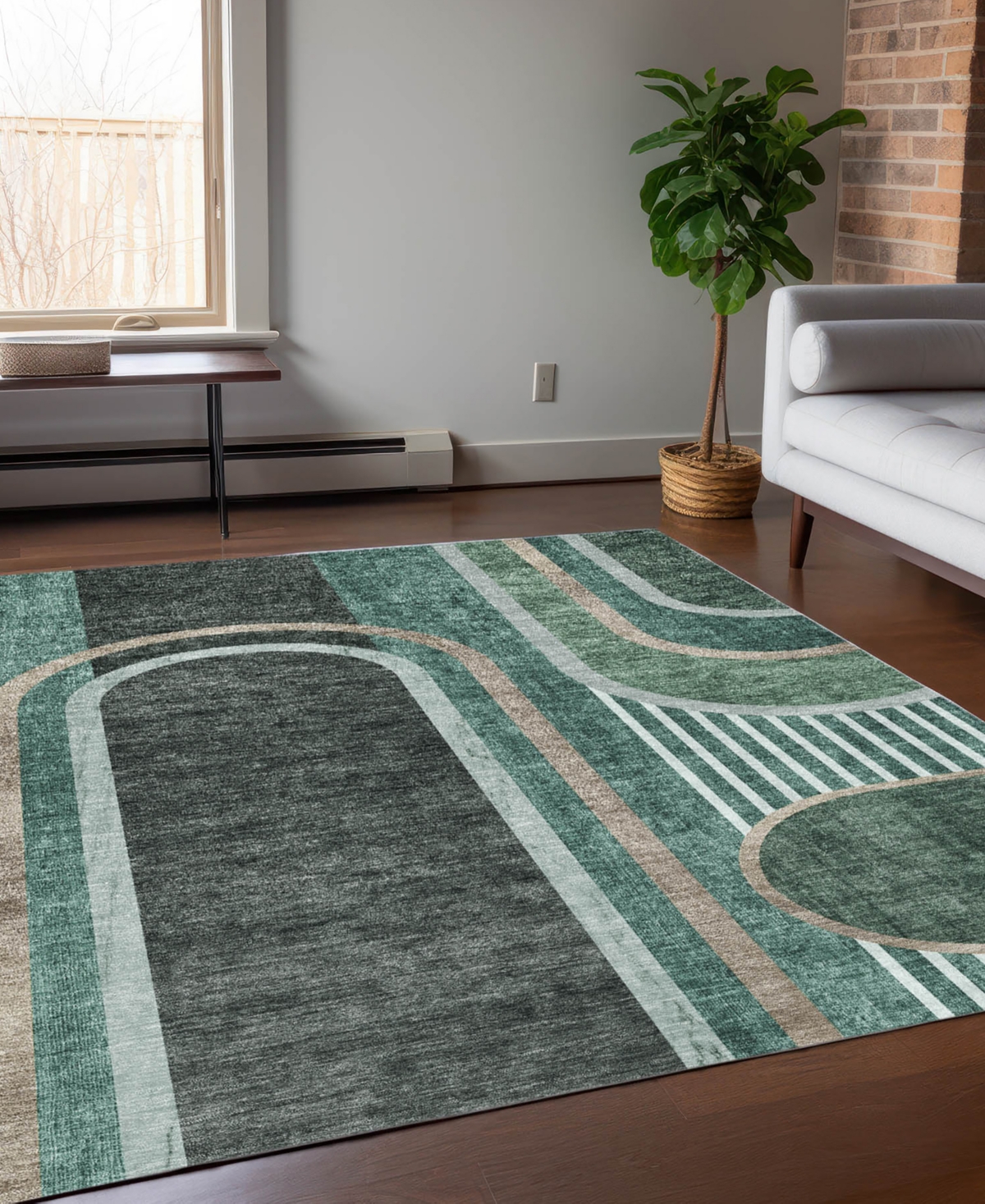 Addison Chantille Machine Washable Acn532 9'x12' Area Rug In Jade