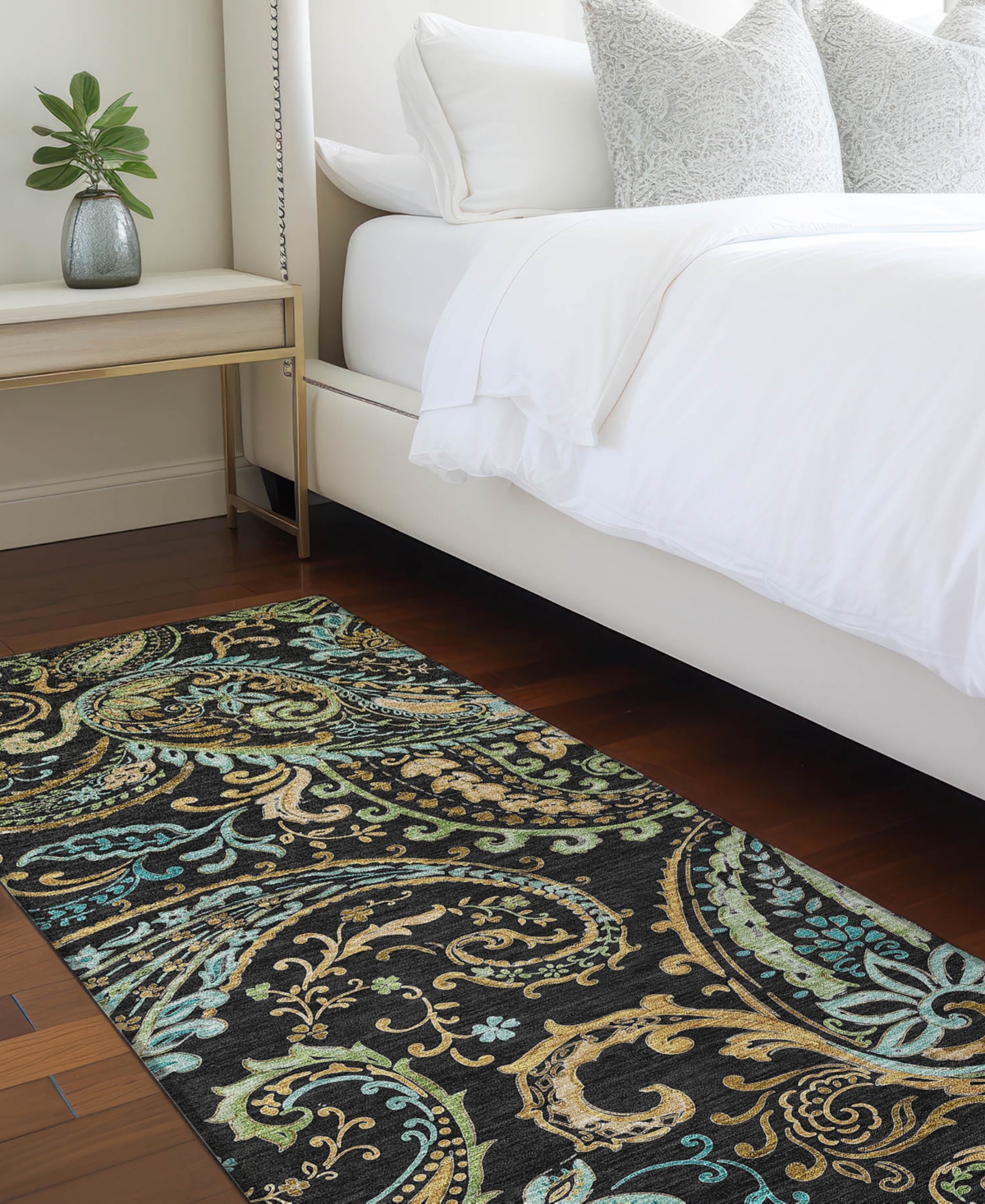 Addison Chantille Machine Washable Acn533 2'3x7'6 Runner Area Rug In Black