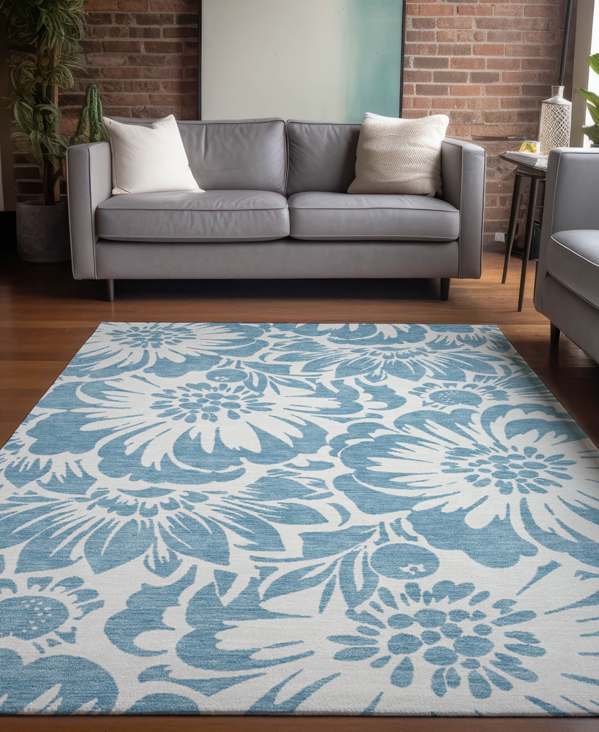 Addison Chantille Machine Washable Acn551 10'x14' Area Rug In Denim