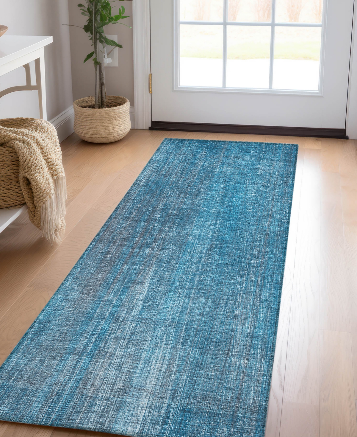 Addison Chantille Machine Washable Acn552 2'3x7'6 Runner Area Rug In Blue