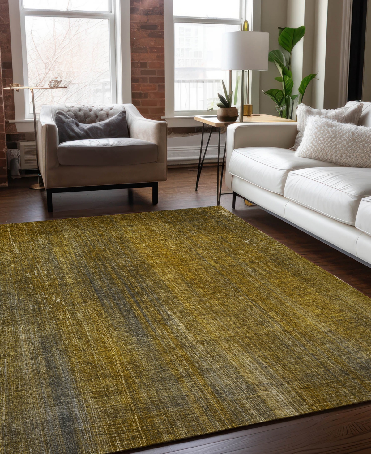 Addison Chantille Machine Washable Acn552 5'x7'6 Area Rug In Chocolate