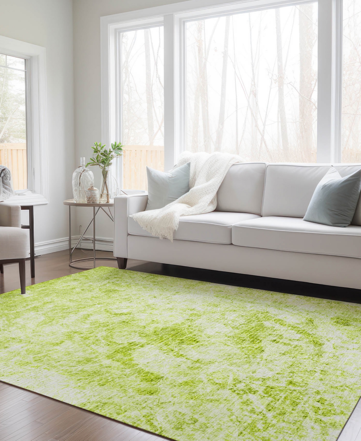 Addison Chantille Machine Washable Acn553 2'6x3'10 Area Rug In Lime
