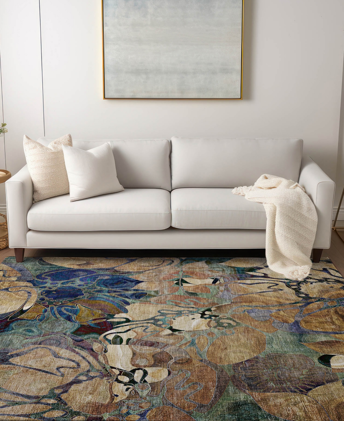 Addison Chantille Machine Washable Acn558 5'x7'6 Area Rug In Beige